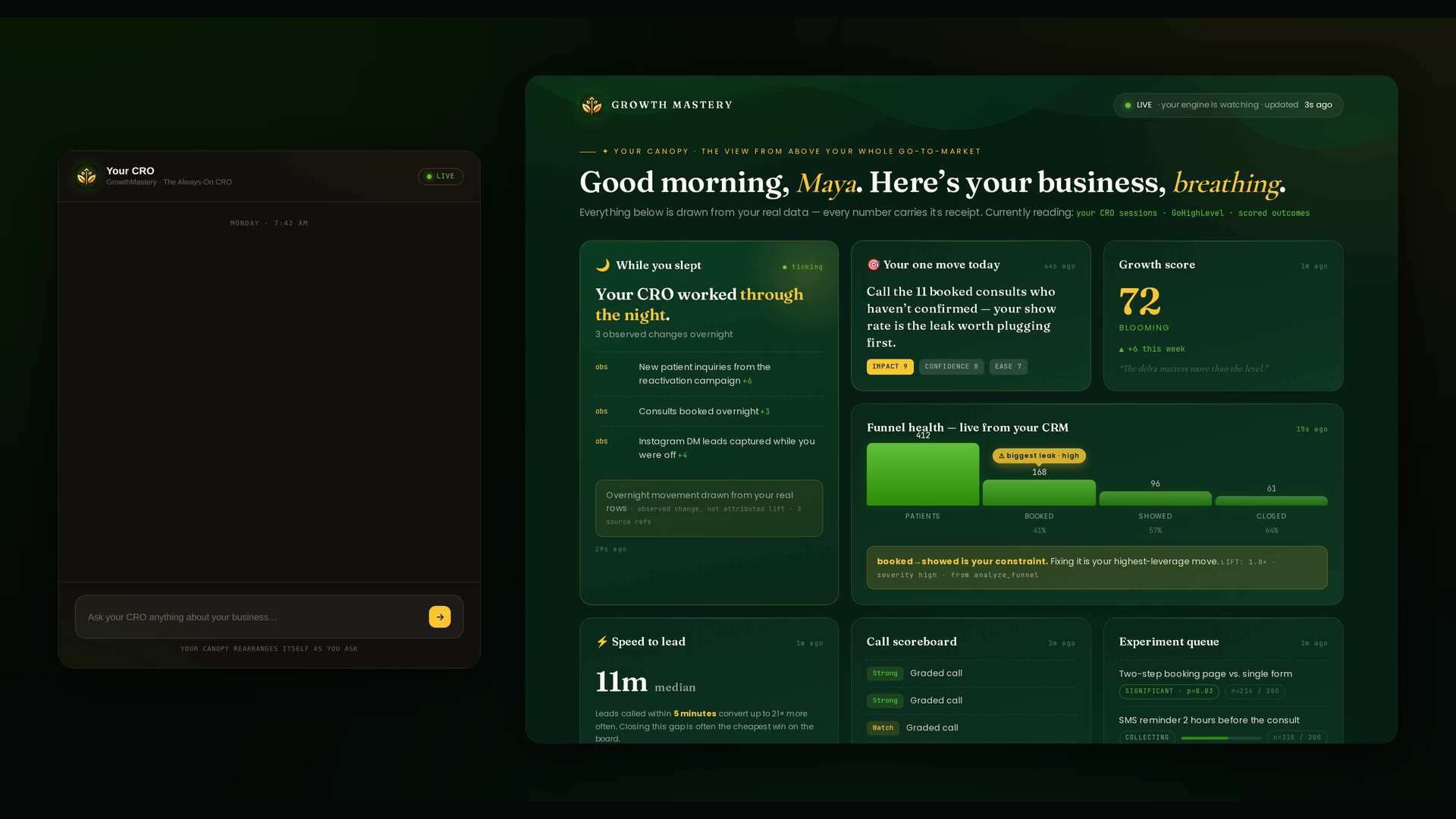 The CRO Agent at work in a live chat